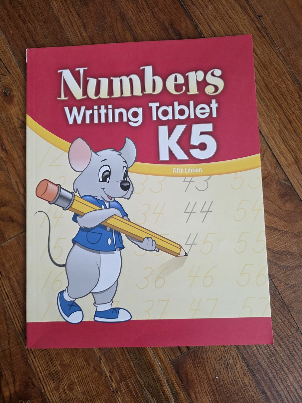 K5 Numbers Writing Tablet - Red & Yellow Kids Practice Workbook